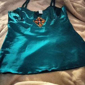 One Step Up L Turquoise Camisole with adjustable shoulder straps